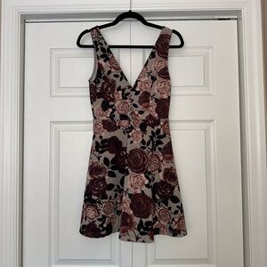 Charlotte reuse purple floral mini dress